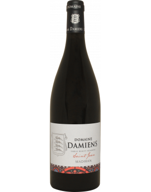 Bouteille de vin rouge de la cuvée Saint Jean du domaine Damiens