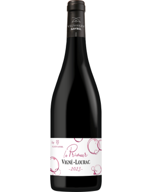 Bouteille de Gaillac Primeur Rouge Vigné-Lourac 2025, vin rouge fruité du Sud-Ouest issu de Gamay.