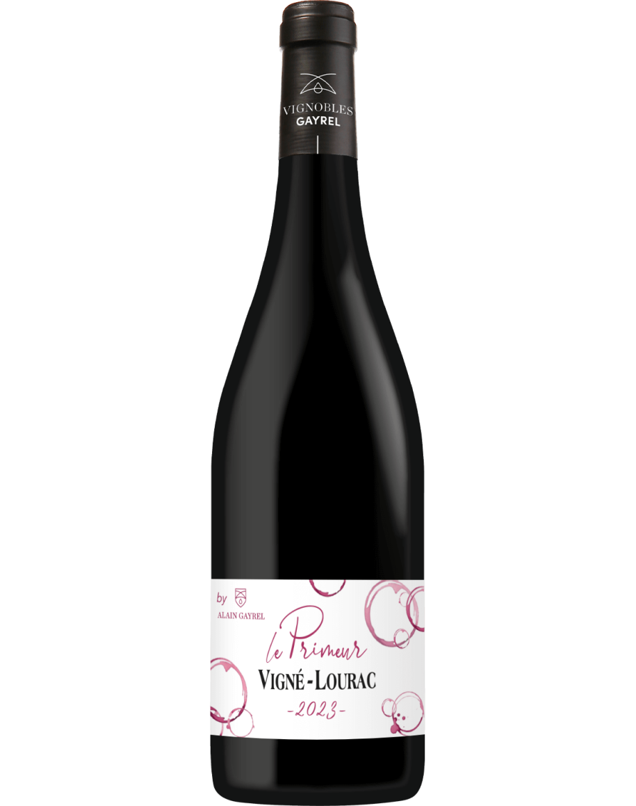 Bouteille de Gaillac Primeur Rouge Vigné-Lourac 2025, vin rouge fruité du Sud-Ouest issu de Gamay.
