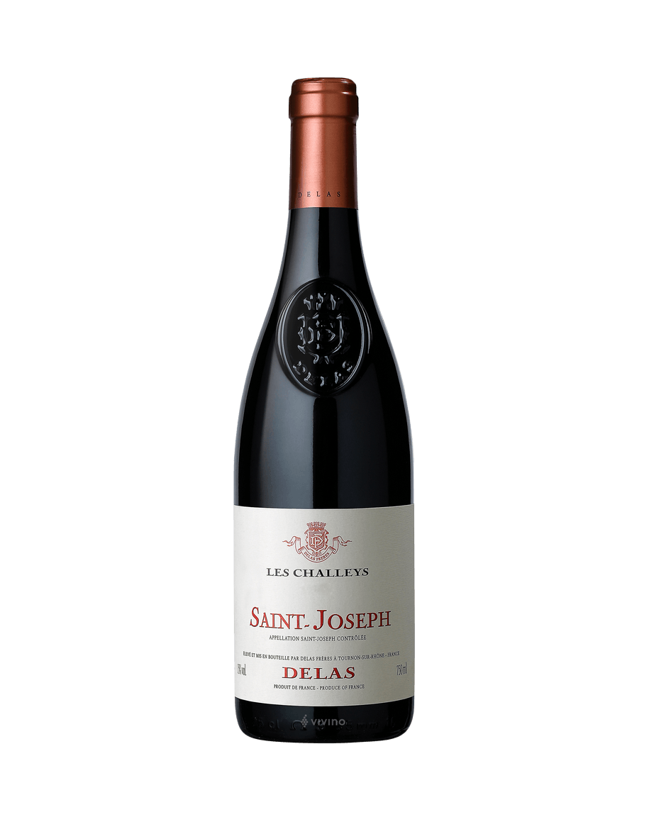 Bouteille de Les Challeys - Maison Delas Frères, vin rouge AOP Saint-Joseph, 75 cl.
