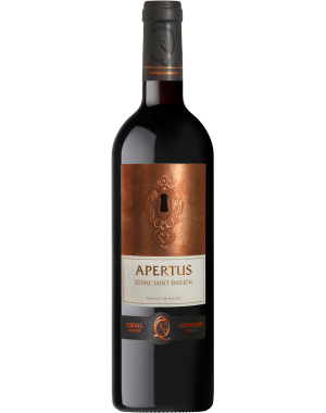 Bouteille d'Apertus, vin rouge AOP Lussac Saint-Émilion, 75 cl.