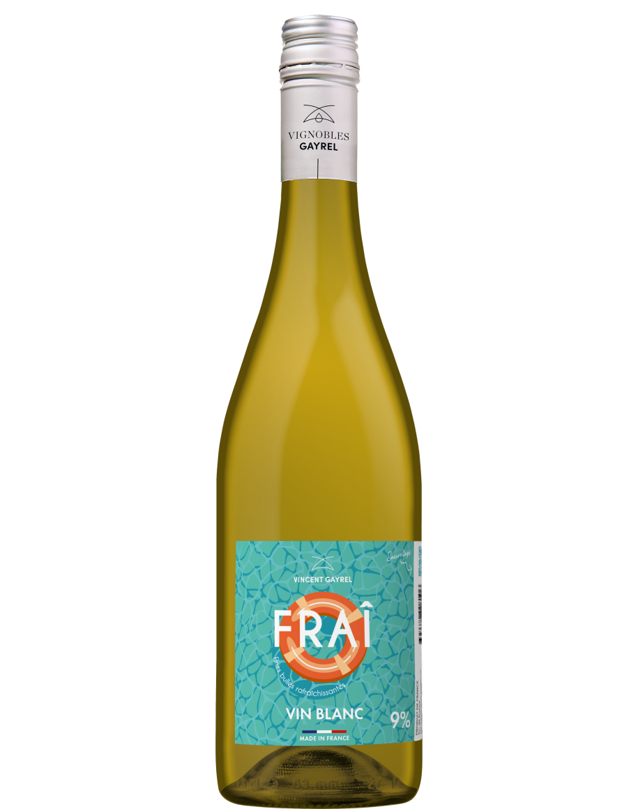 Bouteille FRAÎ Blanc vin blanc pétillant faible en alcool 75cl