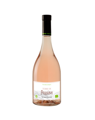 Bouteille de Terre de Passion – IGP Méditerranée rosé bio et fruité, du Vignoble du Roy René
