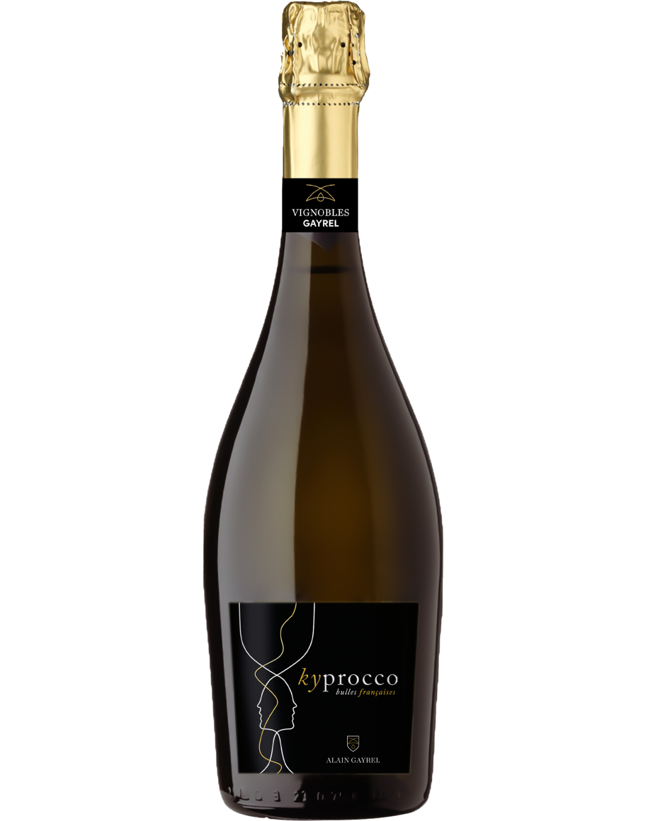Bouteille de Kyprocco – alternative française au Prosecco – vin blanc pétillant brut – Vignobles Gayrel
