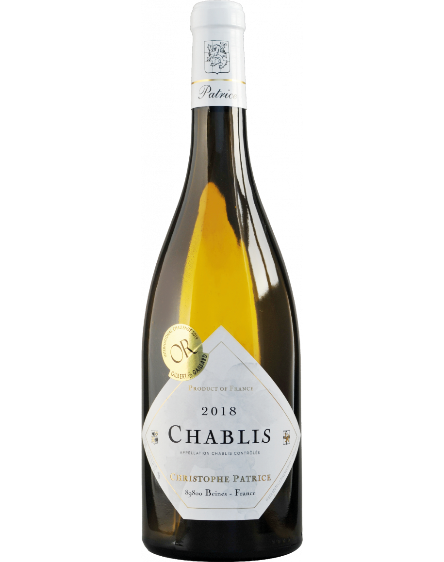 Bouteille de chablis du domaine Christophe Patrice