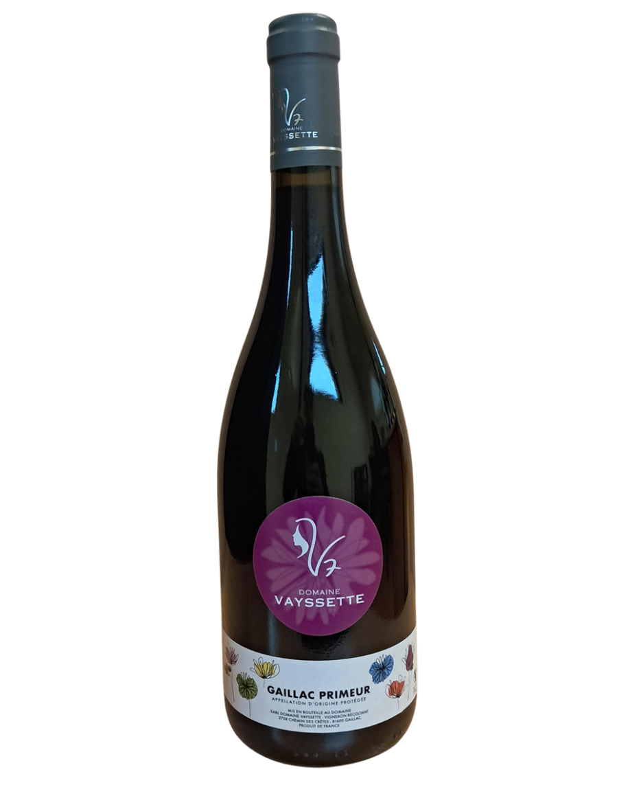 Bouteille de Gaillac Primeur Rouge Domaine Vayssette – Vin primeur rouge frais et gourmand