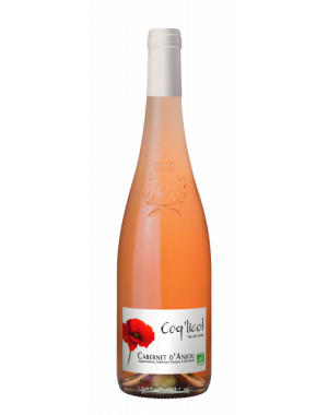 Bouteille de Cabernet d’Anjou Coq Licot – vin rosé tendre de Loire