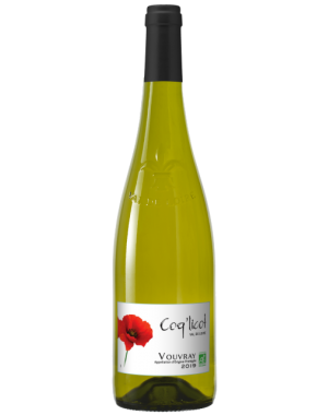 Bouteille de Vouvray Coq Licot – vin blanc sec tendre de Loire