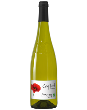 Bouteille de Vouvray Coq Licot – vin blanc sec tendre de Loire