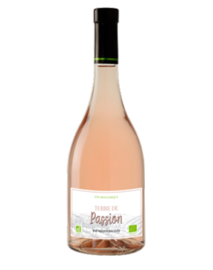 Bouteille de Terre de Passion – IGP Méditerranée rosé bio et fruité, du Vignoble du Roy René