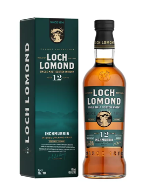 Bouteille de Loch Lomond Inchmurrin 12 ans Single Malt Scotch Whisky avec son coffret vert