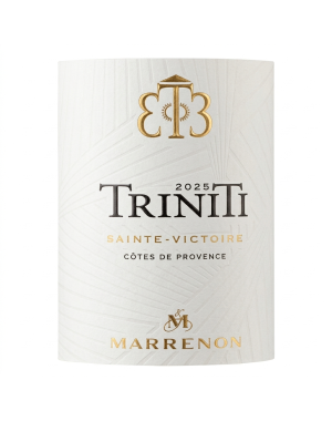 Etiquette Face d'une bouteilles de Triniti Sainte-Victoire Rosé Marrenon AOP Côtes de Provence