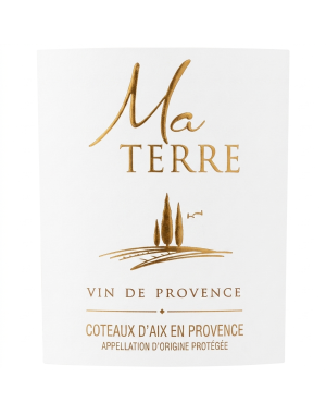 Etiquette Face Ma Terre Rosé Vignoble du Roy René AOP Coteaux d’Aix en Provence