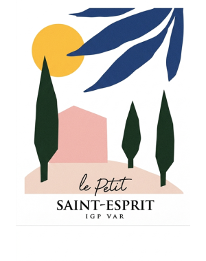 Etiquette Face de la Bouteille Le Petit Saint-Esprit Rosé IGP Méditerranée bio