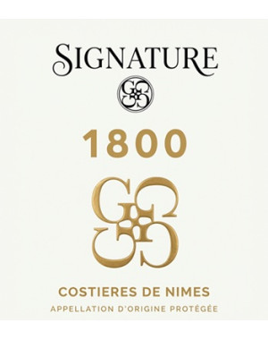Etiquette Face de la Bouteille 1800 Rosé Gallician Signature AOP Costières de Nîmes