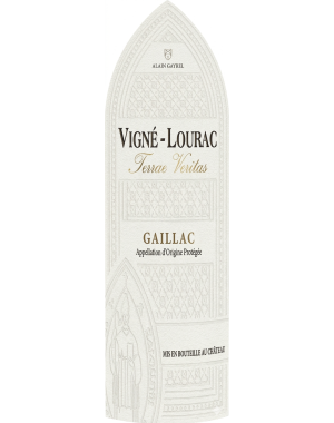 Etiquette Face d'ne bouteille de Terrae Veritas blanc sec de la gamme Vigné Lourac AOP Gaillac 100% Mauzac