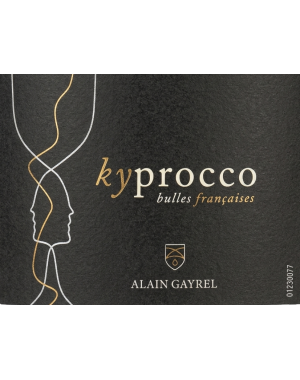 Etiquette face d'une Bouteille de Kyprocco Bulles Françaises, alternative française au Prosecco, vin mousseux brut