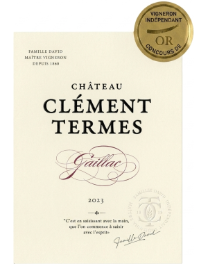 Etiquette Face d'une Bouteille Clément Termes Rouge Château Clément Termes AOP Gaillac