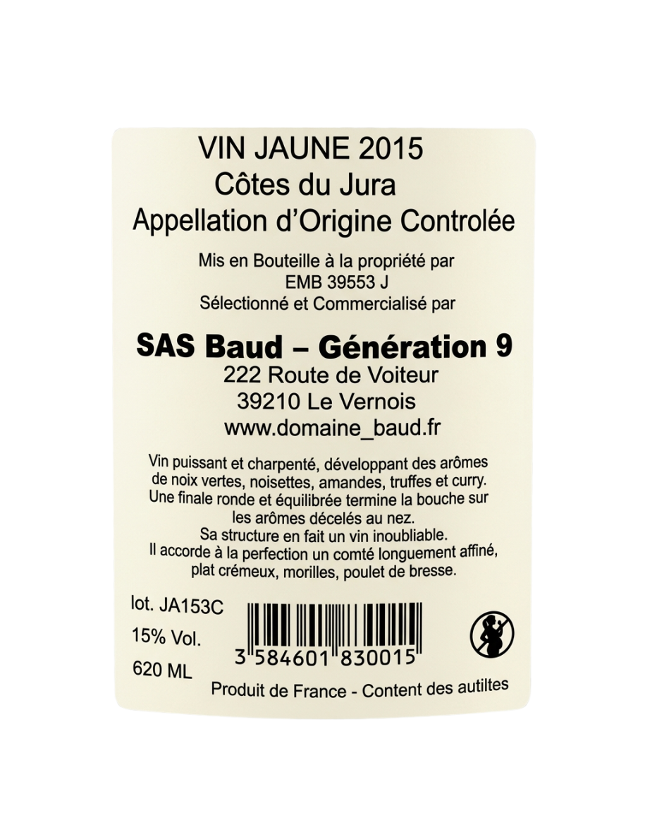 Vin Jaune · Côtes du Jura - Domaine Baud Génération 9 - photo 2 sur 3