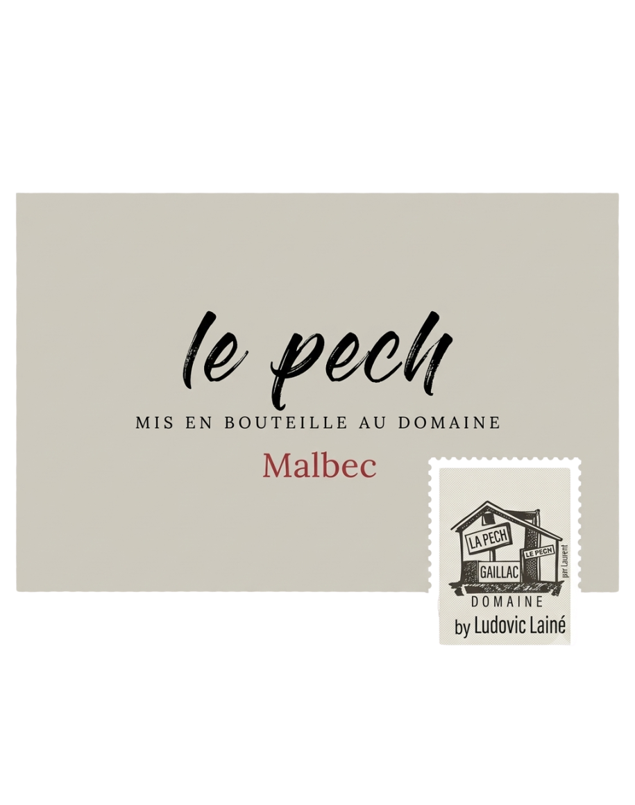 Bouteille Le Pech Ludovic Laur 2020 vin rouge Cahors Etiquette Face - photo 2 sur 3