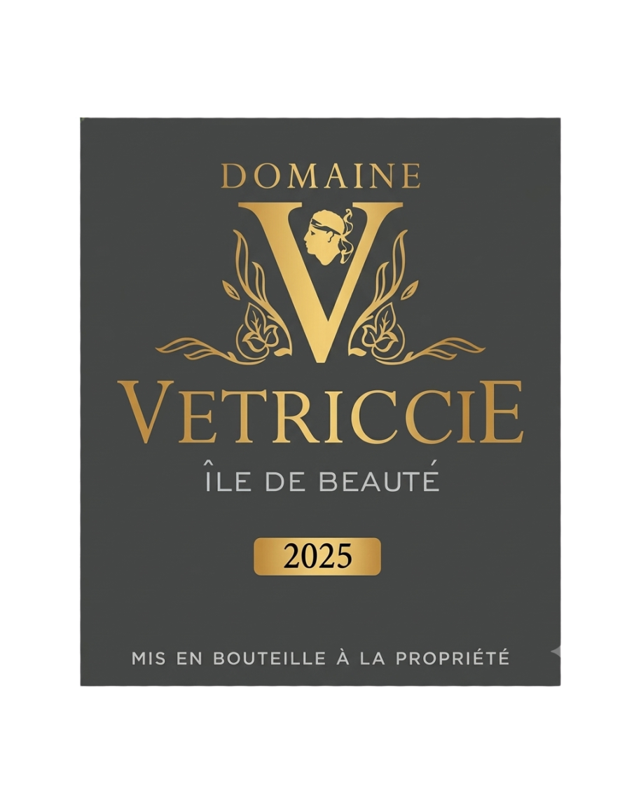 Étiquette face Domaine Vetriccie Blanc 2025 IGP Île de Beauté - photo 2 sur 3