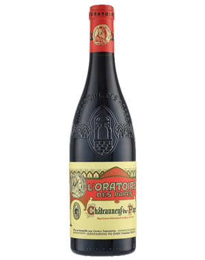 Bouteille de l'Oratoire des Papes, vin rouge AOP Châteauneuf-du-Pape, 75 cl.
