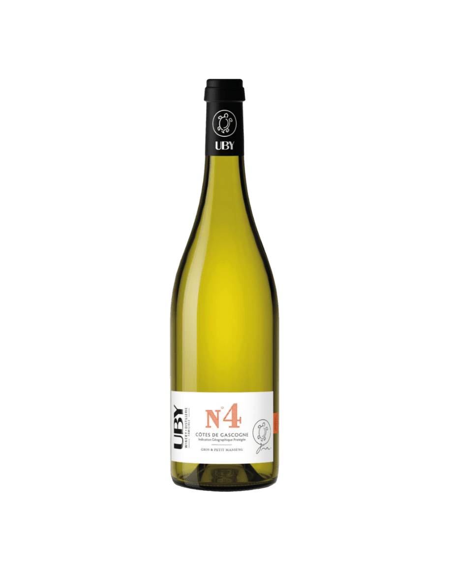 Bouteille d'Uby N°4, vin blanc doux IGP Côtes de Gascogne, 75 cl.