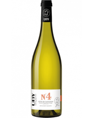 Bouteille d'Uby N°4, vin blanc doux IGP Côtes de Gascogne, 75 cl.