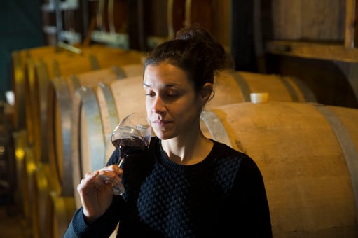 Amandine Boissel du Domaine de Brousse dans les vignes de Gaillac (Plateau Cordais)